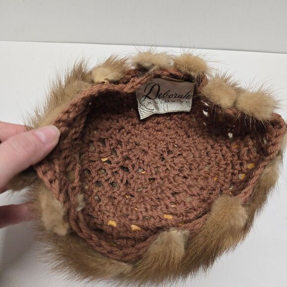 Vintage Deborah Exclusive Real Mink Fur Crochet Beanie Hat - Picture 2 of 9